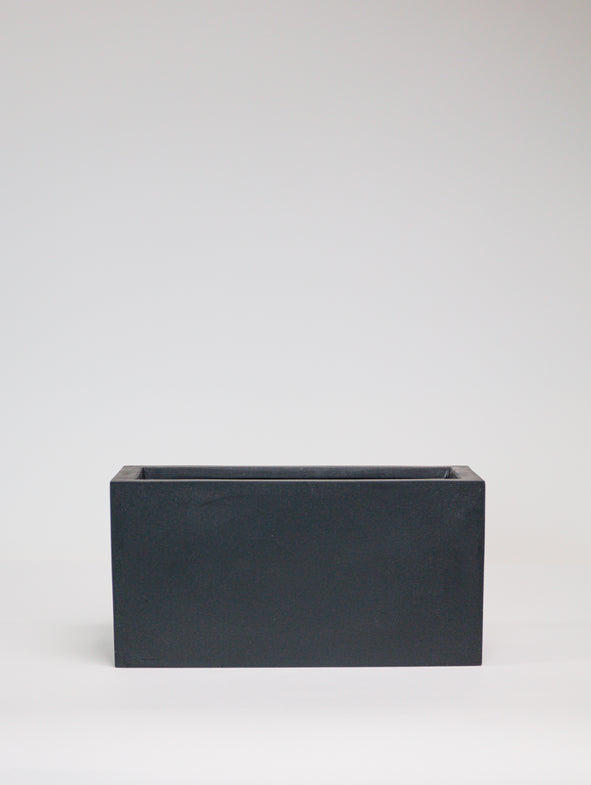 Small black windowsill pot.